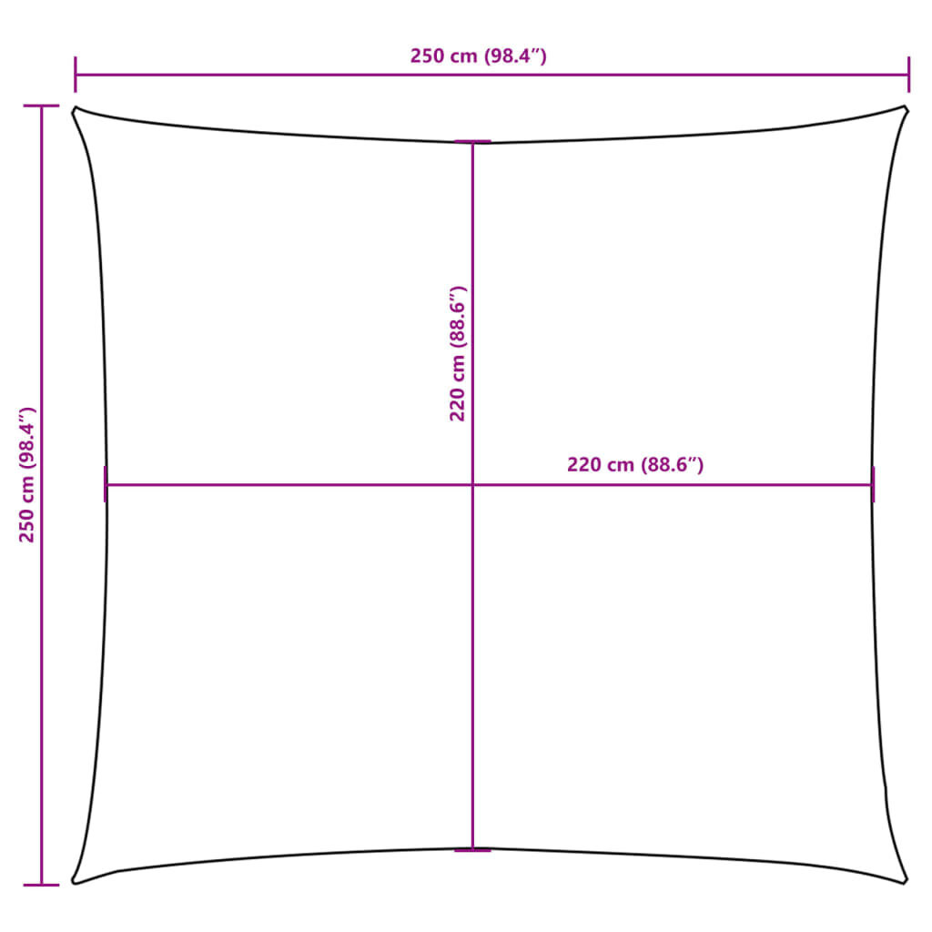 vidaXL Zonnescherm vierkant 2,5x2,5 m oxford stof wit