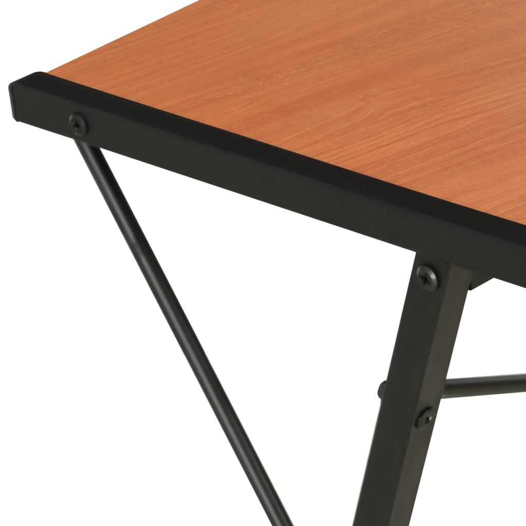 vidaXL Bureau met schap 116x50x93 cm zwart en bruin