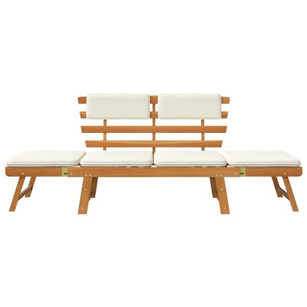 vidaXL Tuinbank met kussens 2-in-1 190 cm massief acaciahout