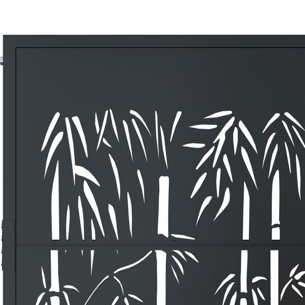 vidaXL Poort met bamboe-ontwerp 105x180 cm staal antracietkleurig