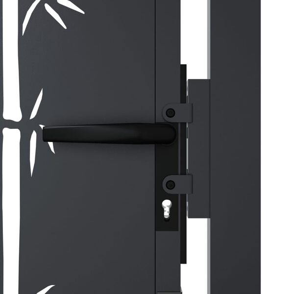 vidaXL Poort met bamboe-ontwerp 105x180 cm staal antracietkleurig