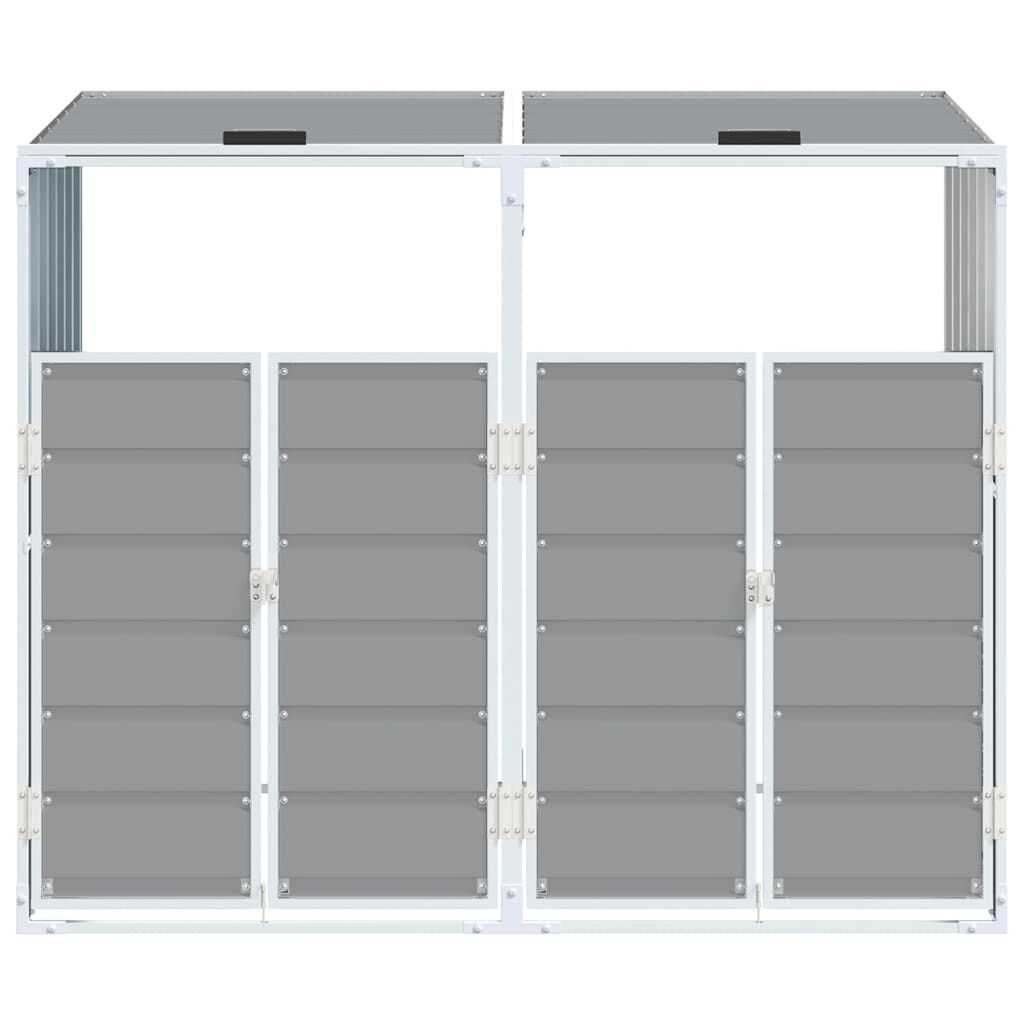 vidaXL Containerberging voor 2 containers 144x81x113 cm staal grijs