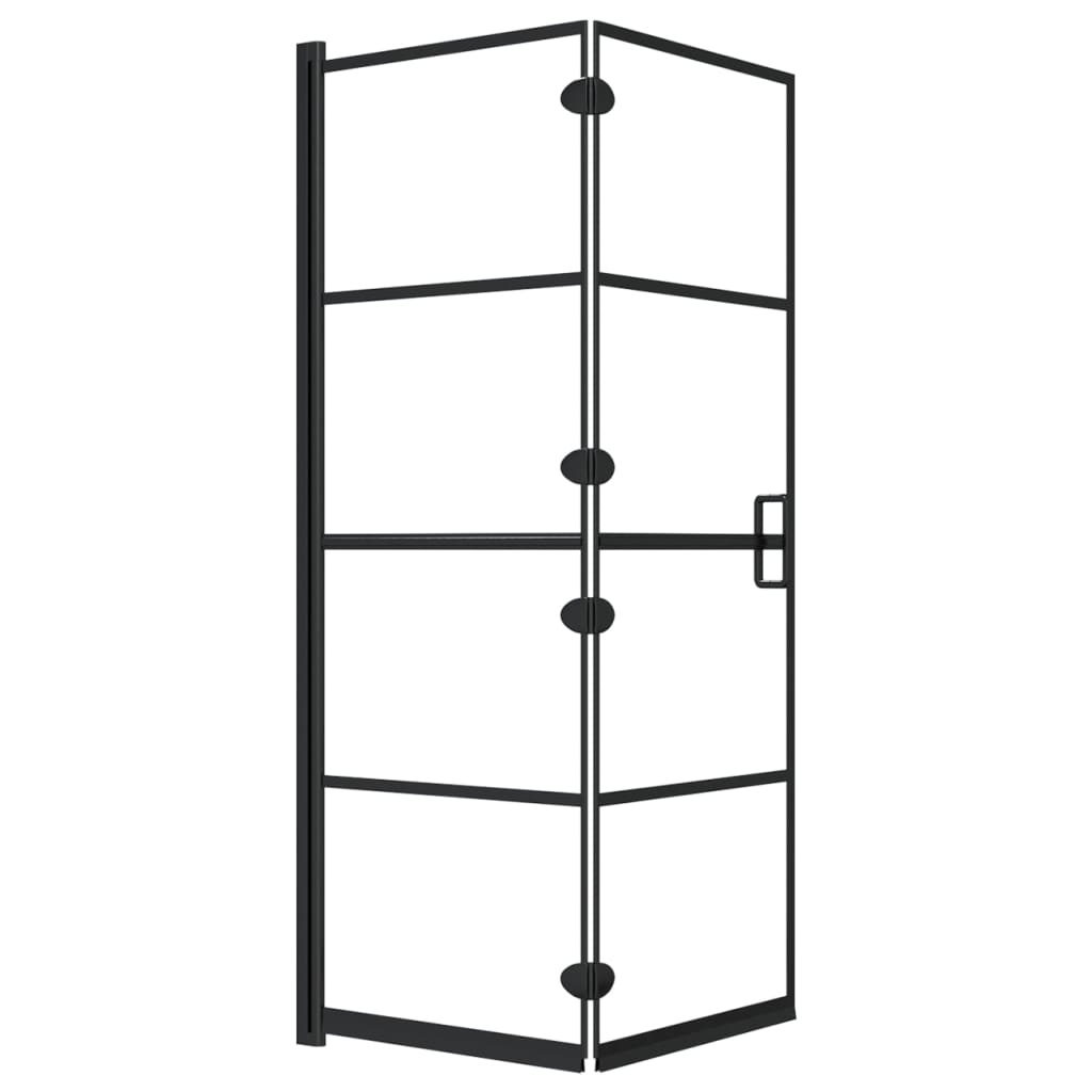 vidaXL Douchewand inklapbaar 100x140 cm ESG zwart