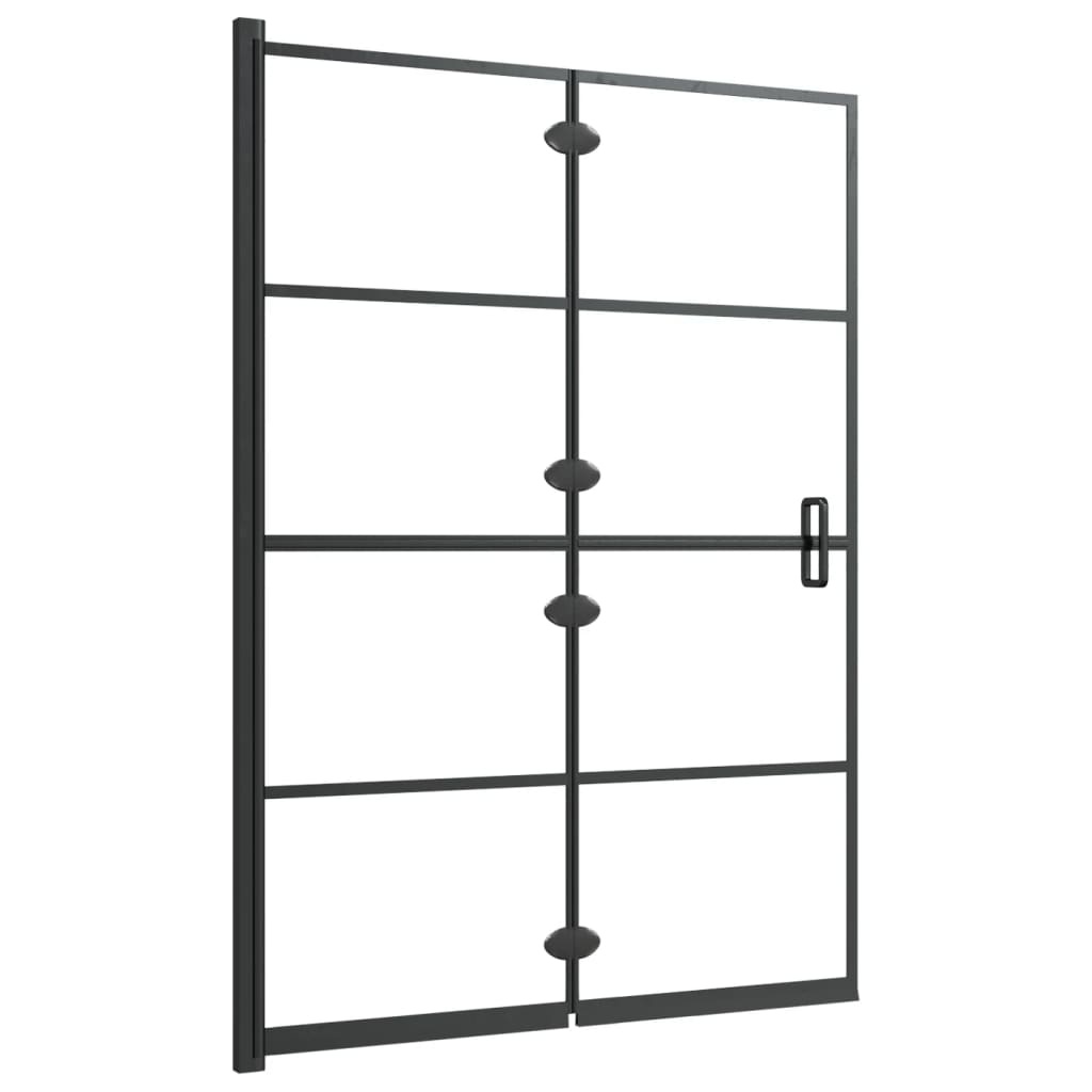 vidaXL Douchewand inklapbaar 100x140 cm ESG zwart