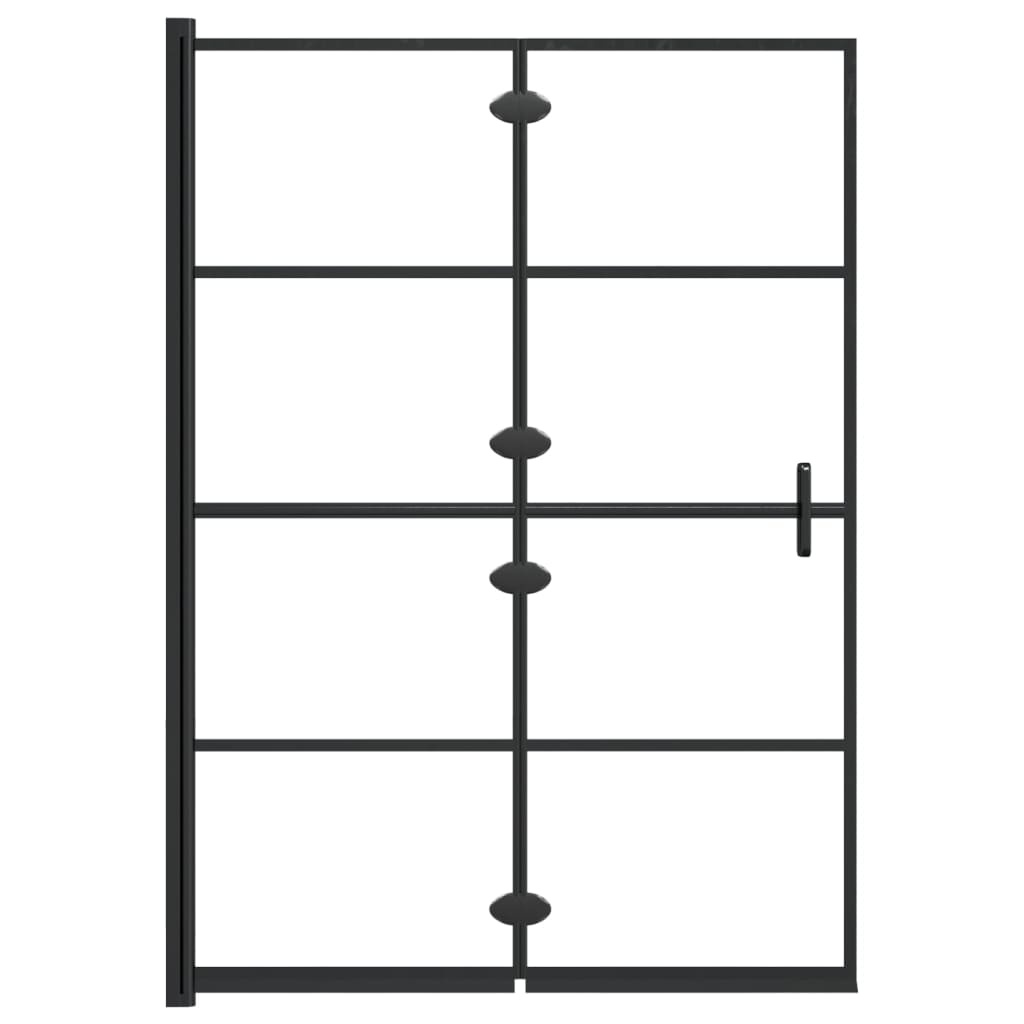 vidaXL Douchewand inklapbaar 100x140 cm ESG zwart