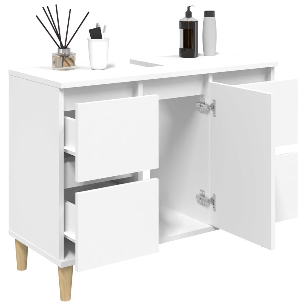 vidaXL Wastafelkast 80x33x60 cm bewerkt hout wit