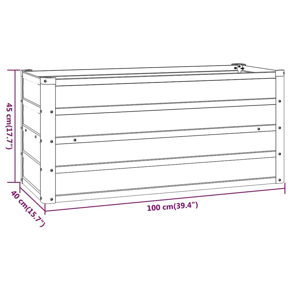 vidaXL Plantenbak verhoogd 100x40x45 cm cortenstaal roestig