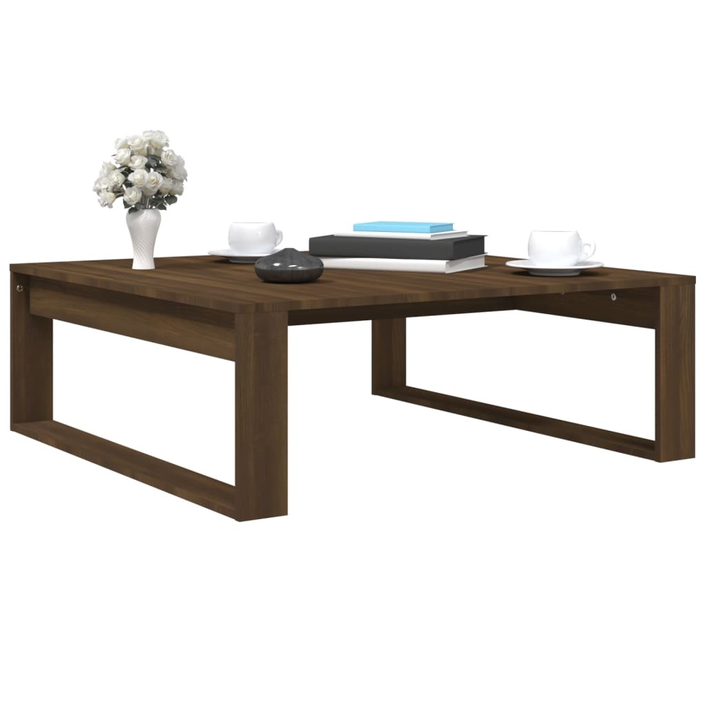 vidaXL Salontafel 100x100x35 cm bewerkt hout bruin eikenkleur