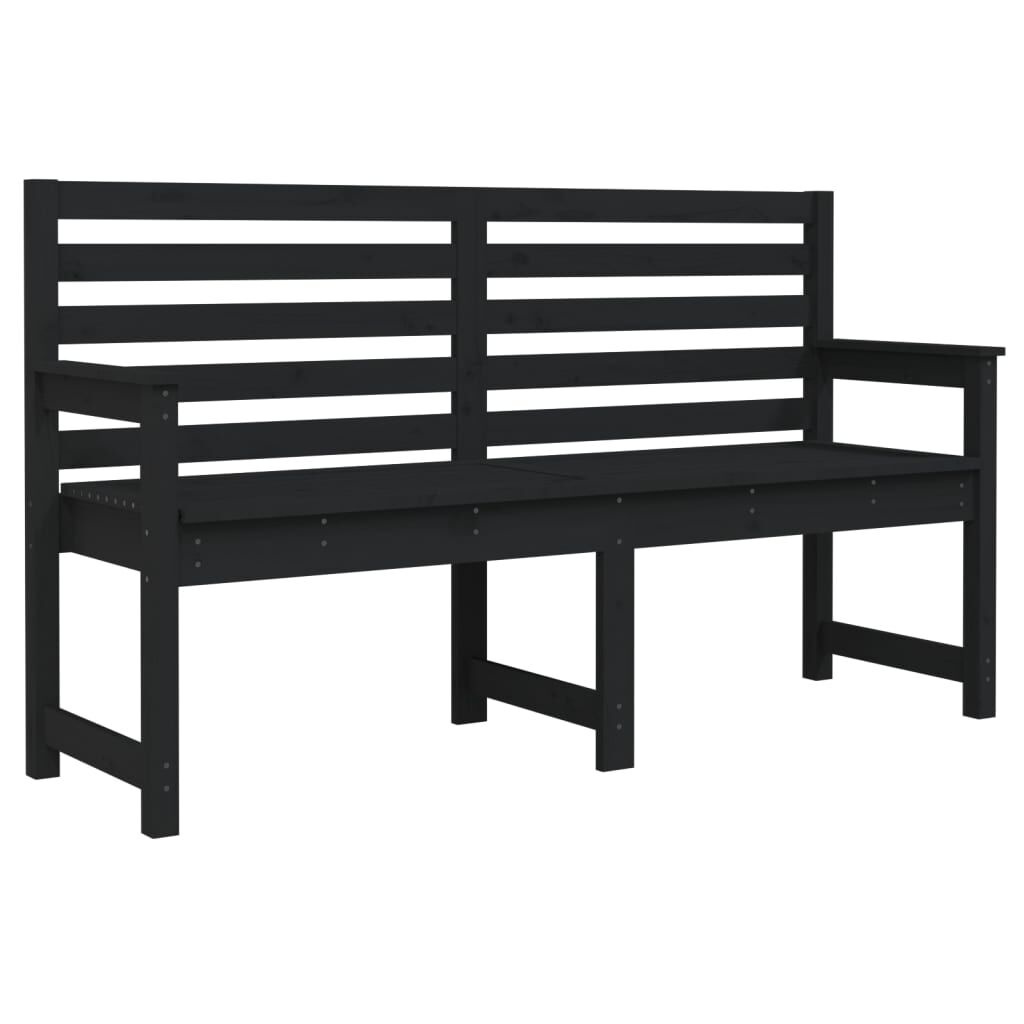 vidaXL Tuinbank 159,5x48x91,5 cm massief grenenhout zwart