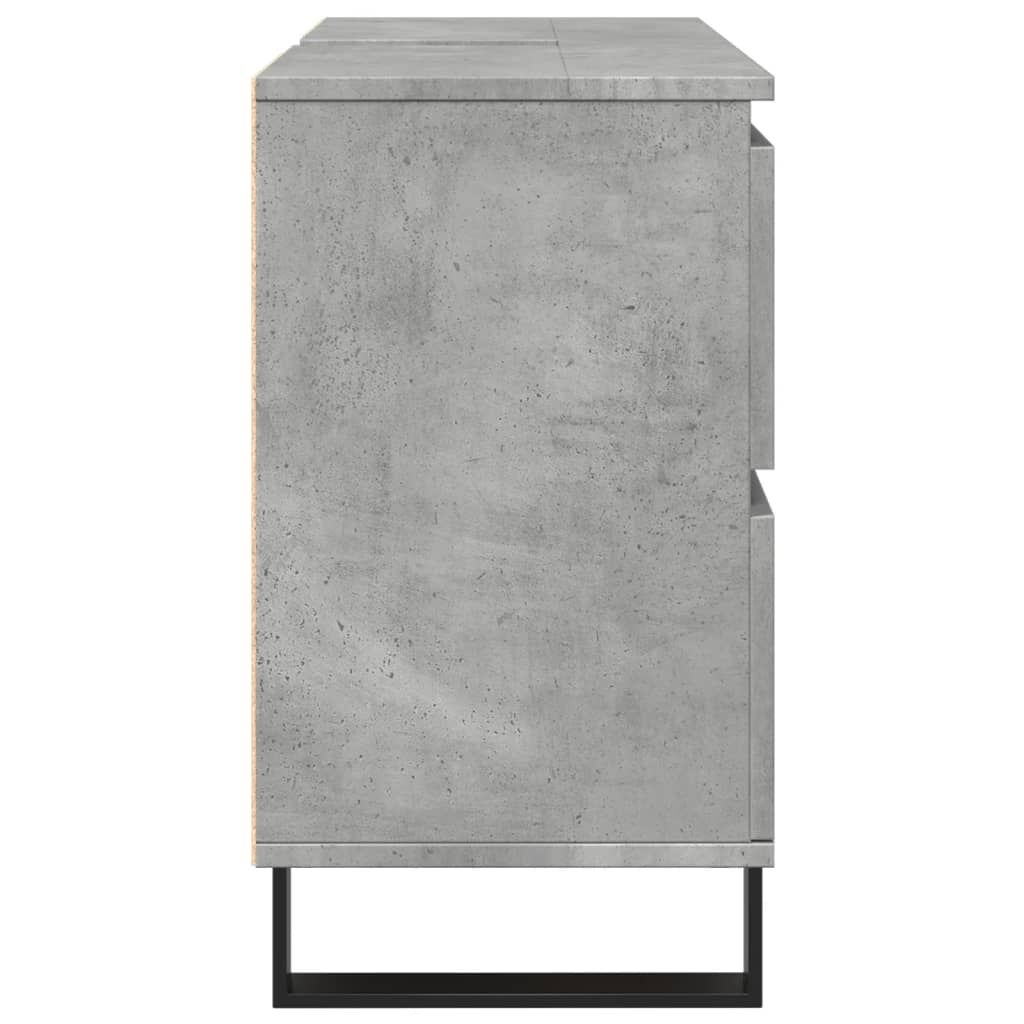 vidaXL Badkamerkast 80x33x60 cm bewerkt hout betongrijs