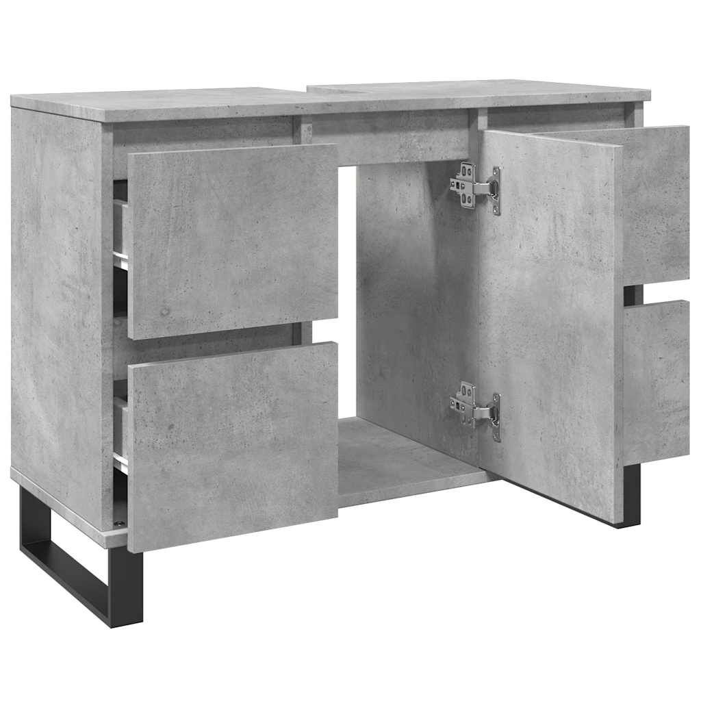 vidaXL Badkamerkast 80x33x60 cm bewerkt hout betongrijs