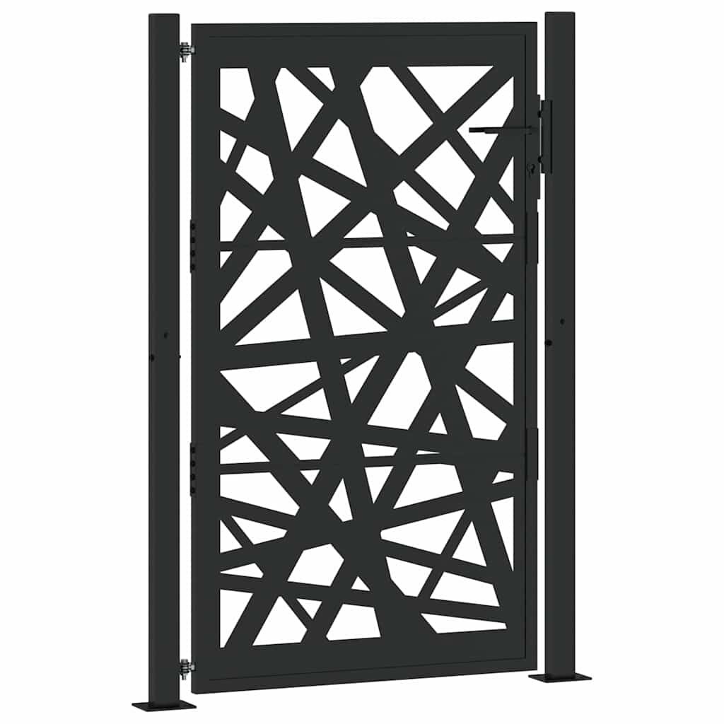 vidaXL Poort met lichtontwerp 105x155 cm staal zwart