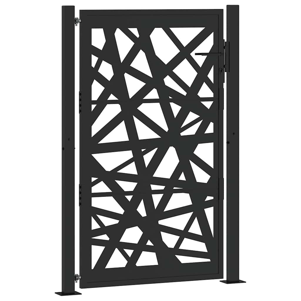 vidaXL Poort met lichtontwerp 105x155 cm staal zwart