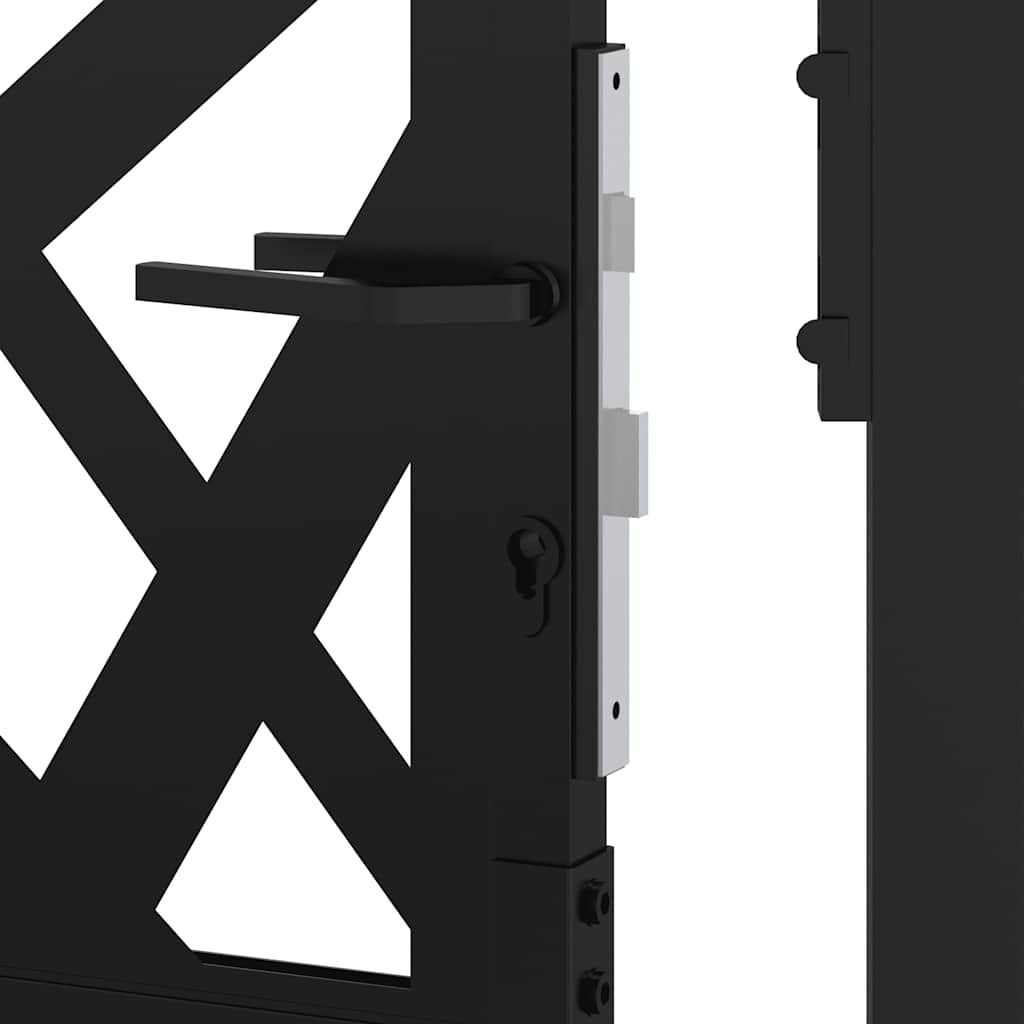 vidaXL Poort met lichtontwerp 105x155 cm staal zwart