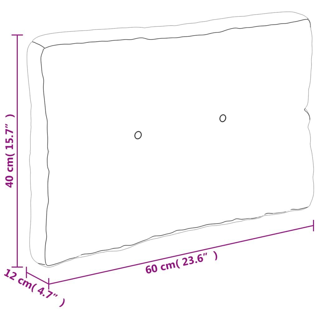 vidaXL Palletkussen 60x40x12 cm stof crèmekleurig