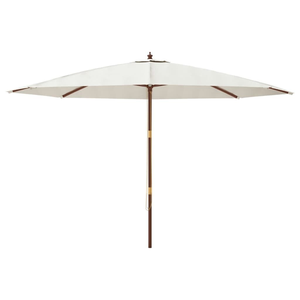 vidaXL Parasol met houten paal 400x273 cm zandkleurig