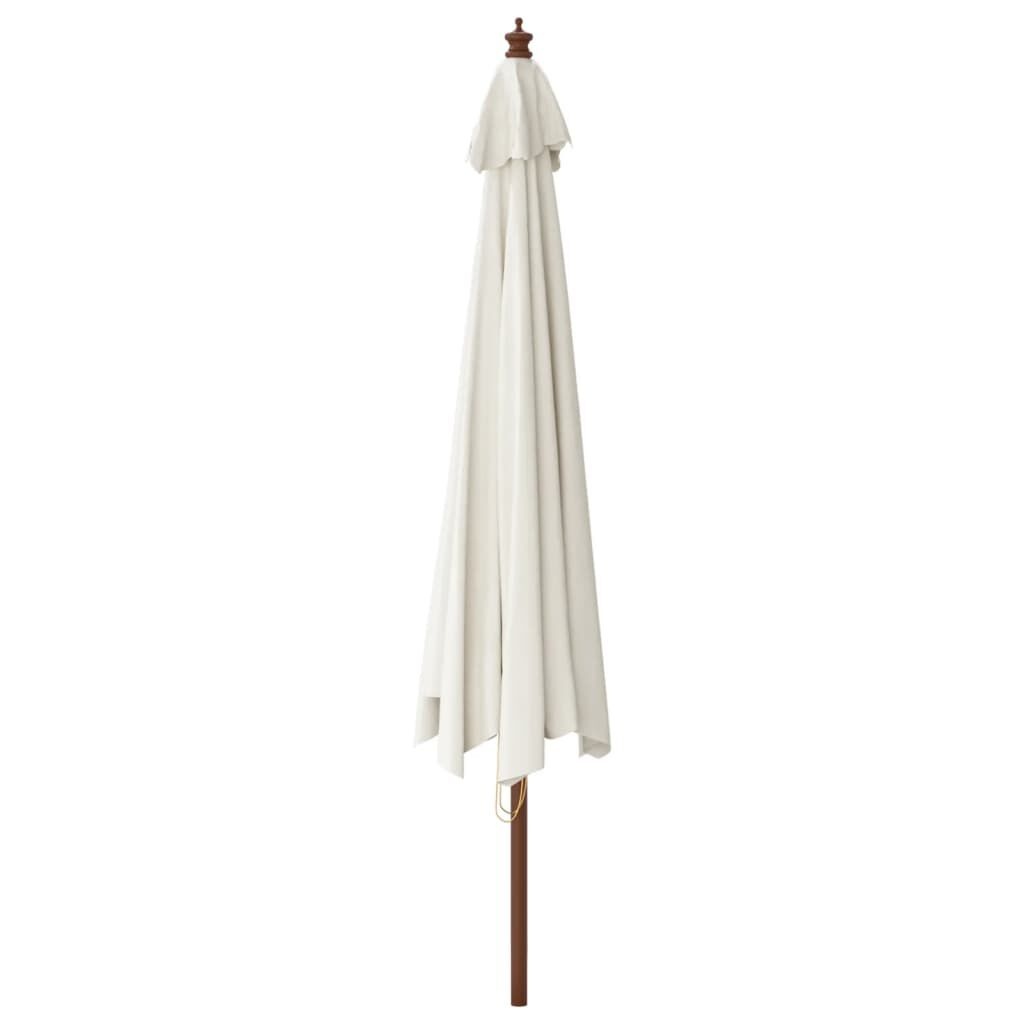 vidaXL Parasol met houten paal 400x273 cm zandkleurig