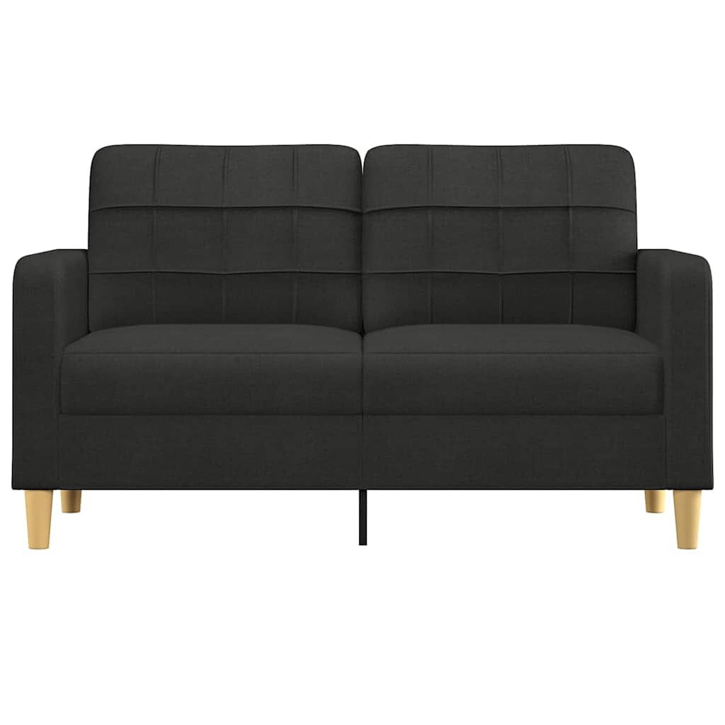 vidaXL Tweezitsbank 140 cm stof zwart