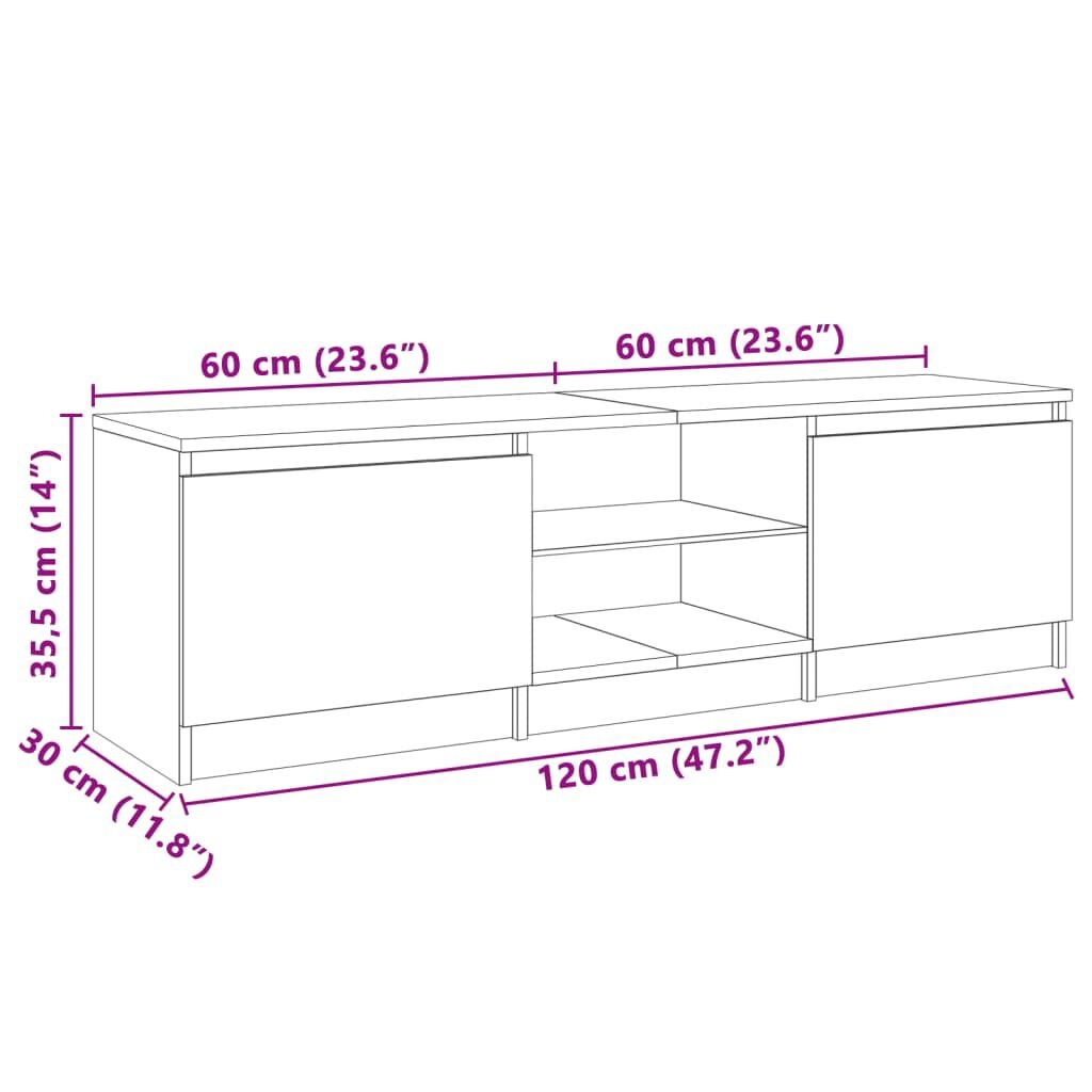vidaXL Tv-meubel met LED-verlichting 120x30x35,5 cm wit
