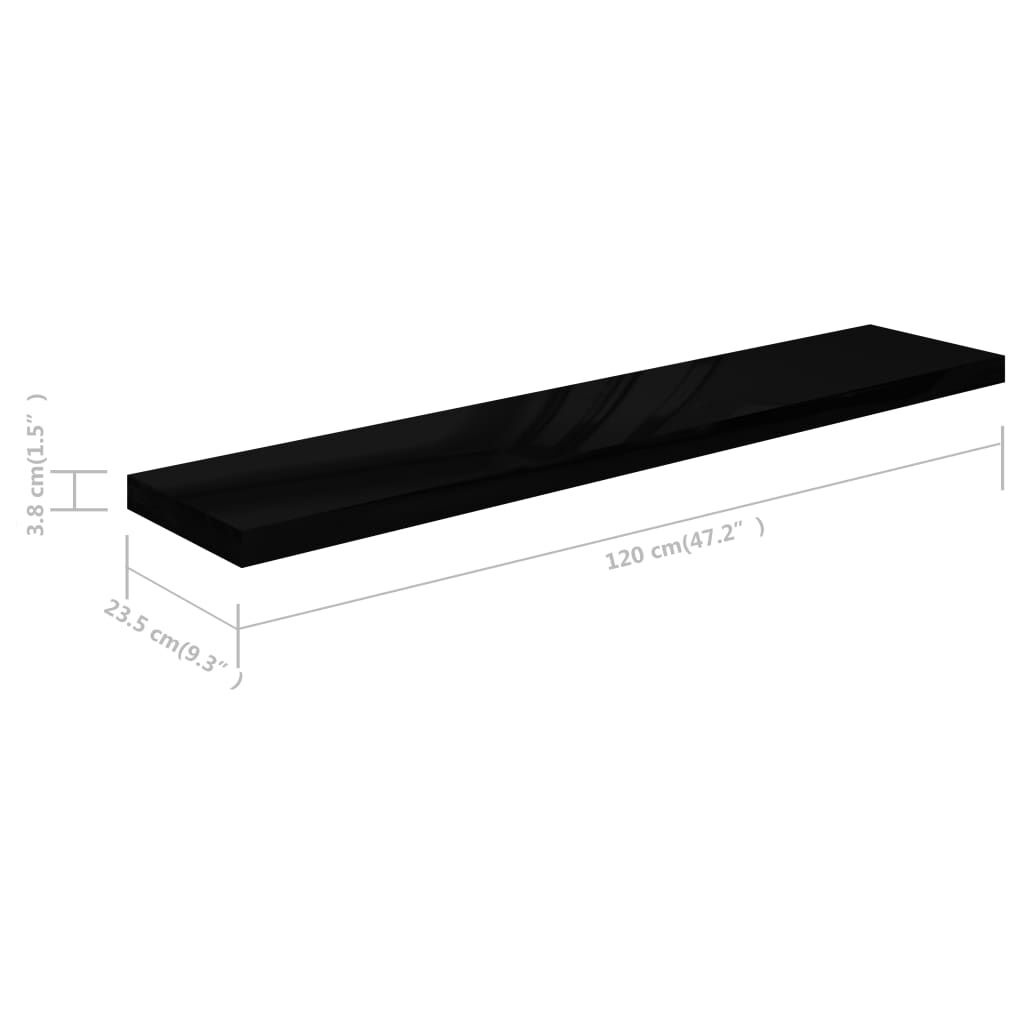 Wandschappen zwart hoogglans 120cm - 59% Korting! (Lichte schade)