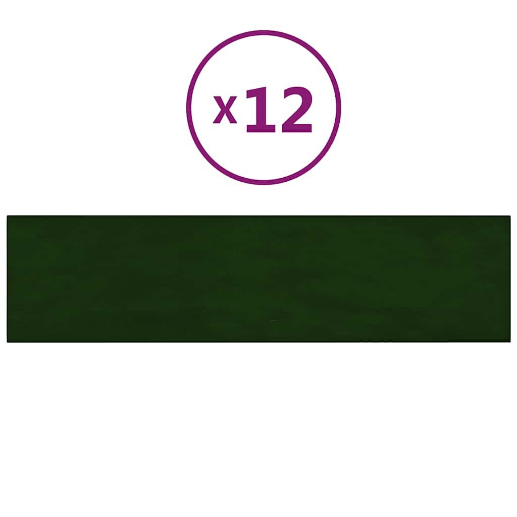 vidaXL Wandpanelen Fluweel Donkergroen - 12 Stuks - 46% Korting!