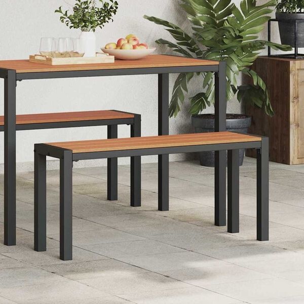 vidaXL Tuinbank Bruin Staal - 100cm - 40% Korting!