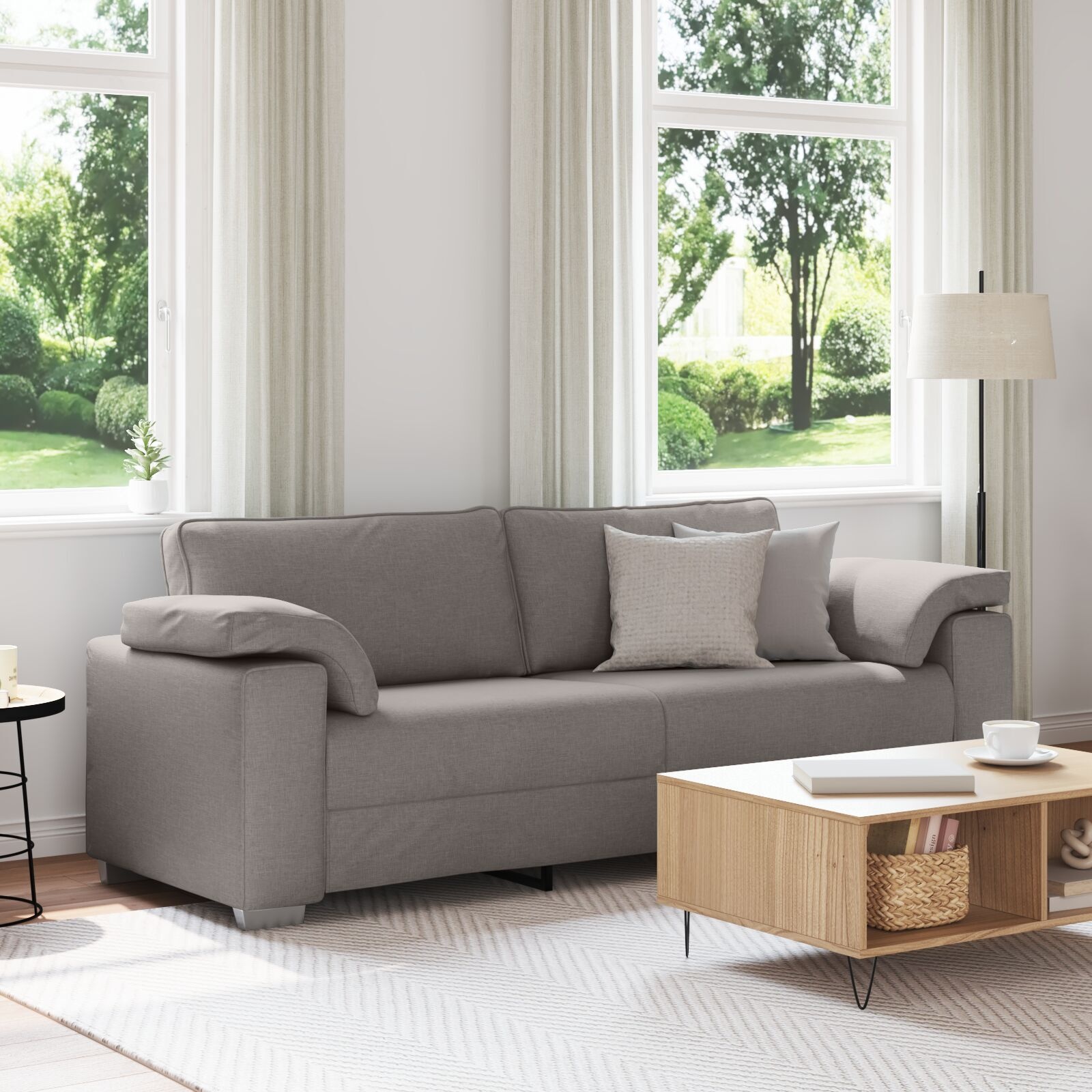 vidaXL Taupe Bank - 35% Korting! Ruime 3-zits Sofa