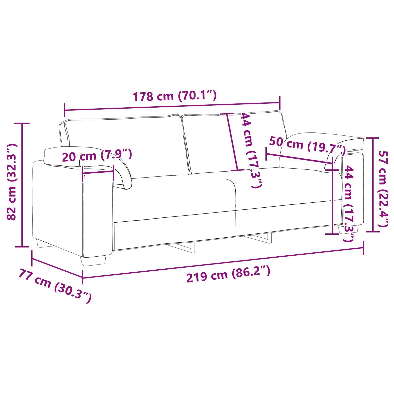 vidaXL Taupe Bank - 35% Korting! Ruime 3-zits Sofa