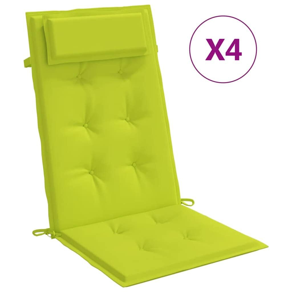 vidaXL Stoelkussens Hoge Rug 4st Heldergroen -40%