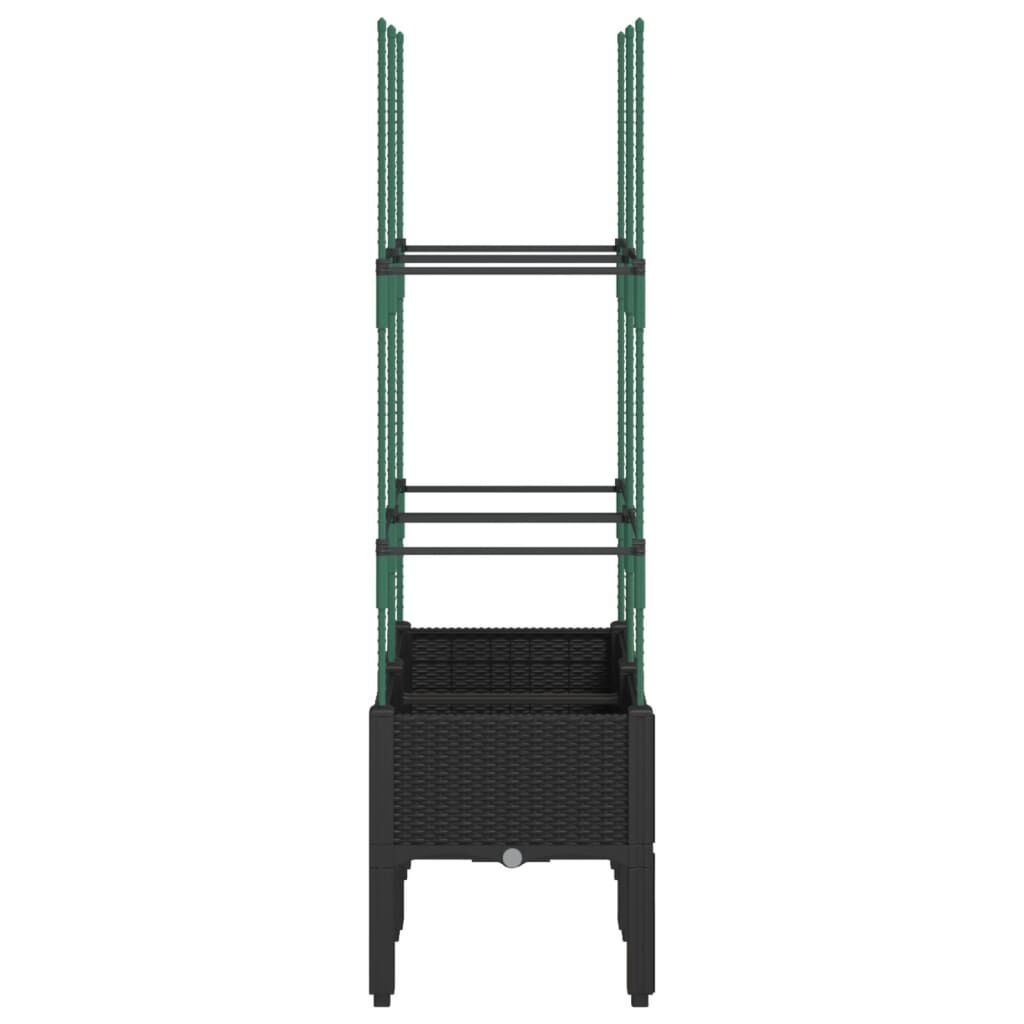 vidaXL Plantenbak met Latwerk Zwart - 40% Korting!