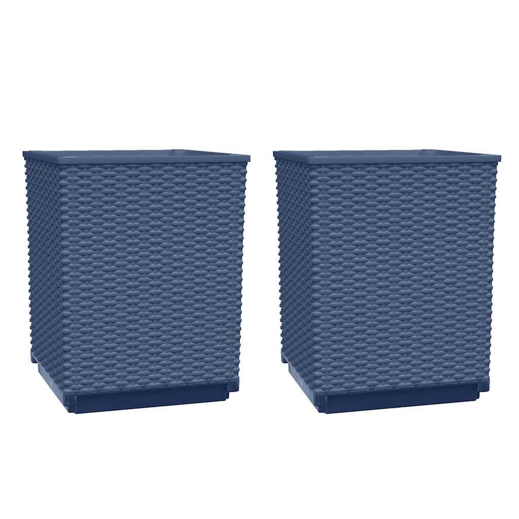 vidaXL Plantenbakken (2x) 30x30x37cm Donkergrijs - 40% Korting!