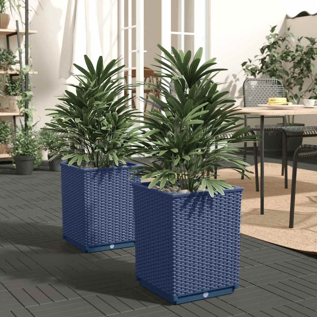 vidaXL Plantenbakken (2x) 30x30x37cm Donkergrijs - 40% Korting!