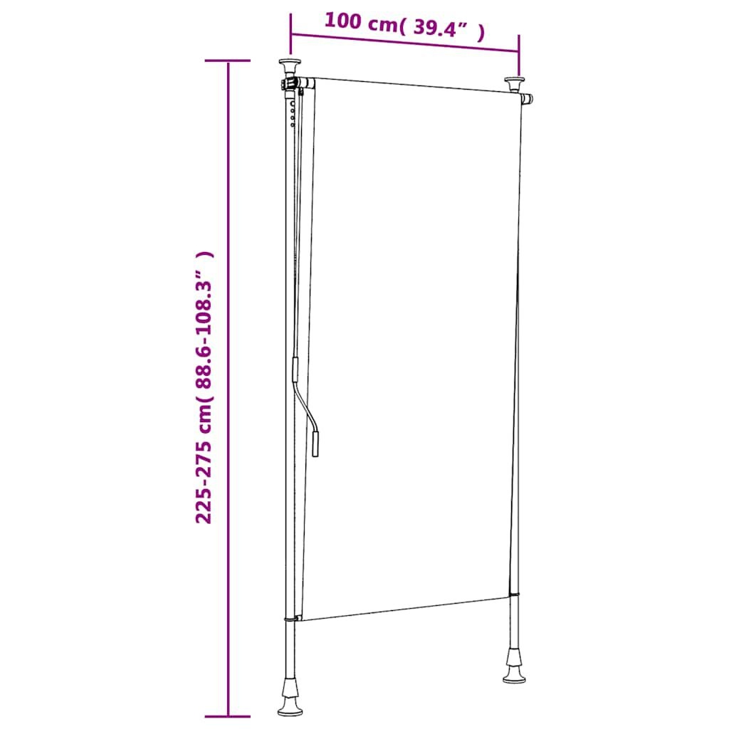 vidaXL Rolgordijn Buiten 100x270 Oranje/Wit - 40% Korting!