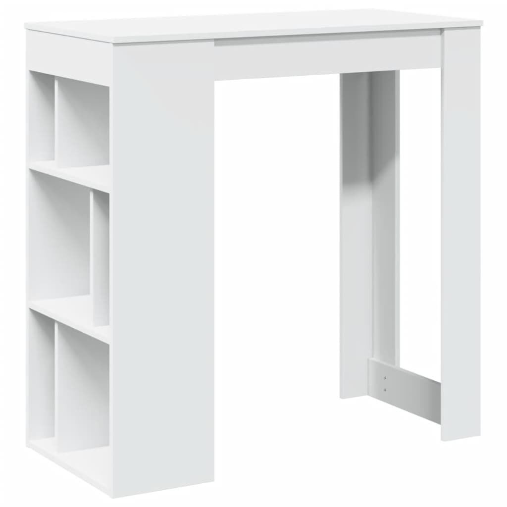 vidaXL Bartafel Wit - 102cm + Rekken - 35% Korting!