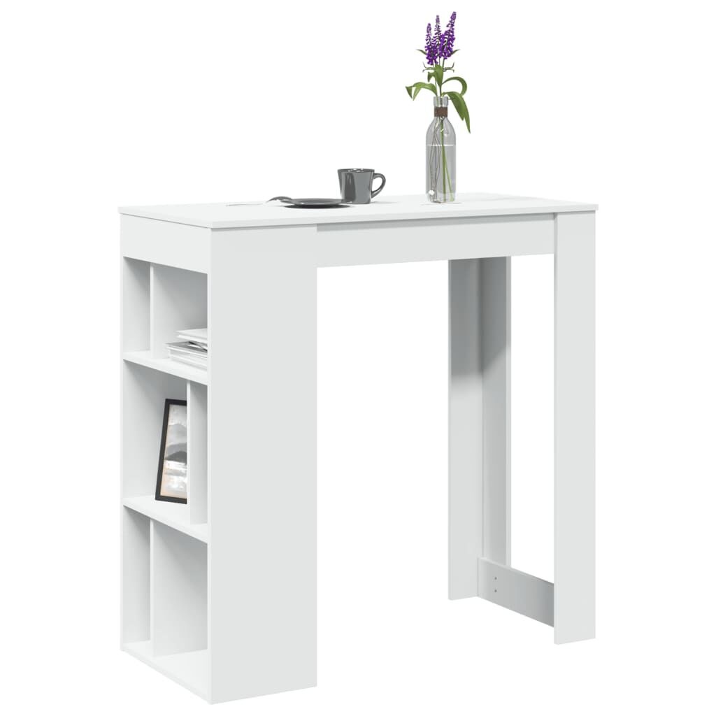 vidaXL Bartafel Wit - 102cm + Rekken - 35% Korting!