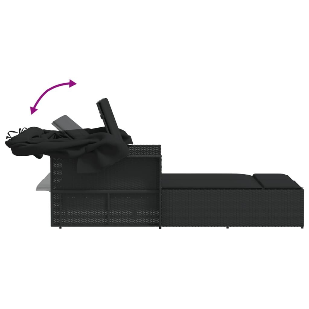 VidaXL Ligbed 2-persoons met Luifel & Kussens - 40% Korting!