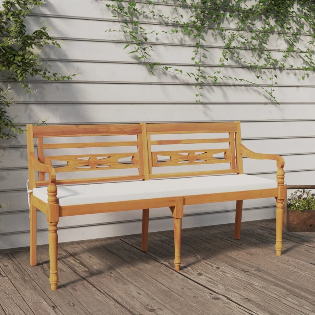 Batavia Teak Bankje 150cm + Kussen - 35% Korting!