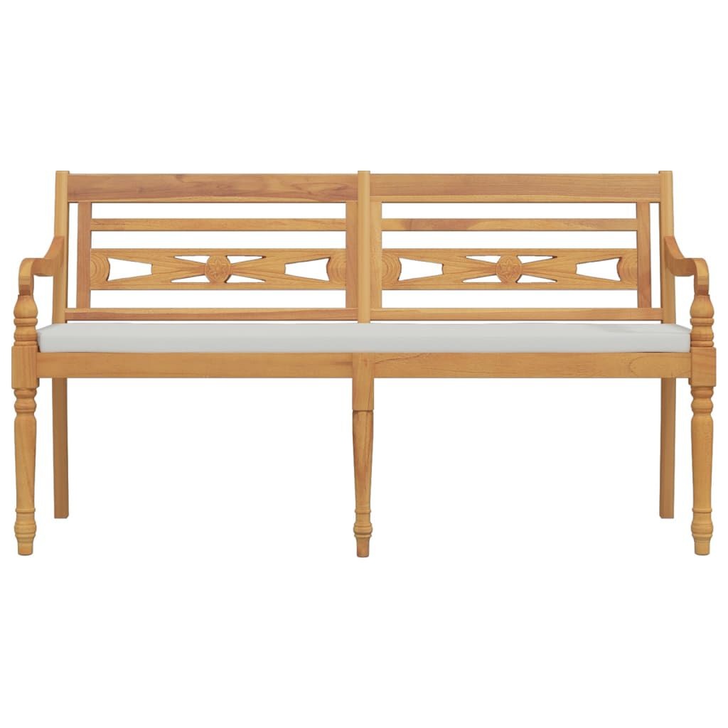 Batavia Teak Bankje 150cm + Kussen - 35% Korting!