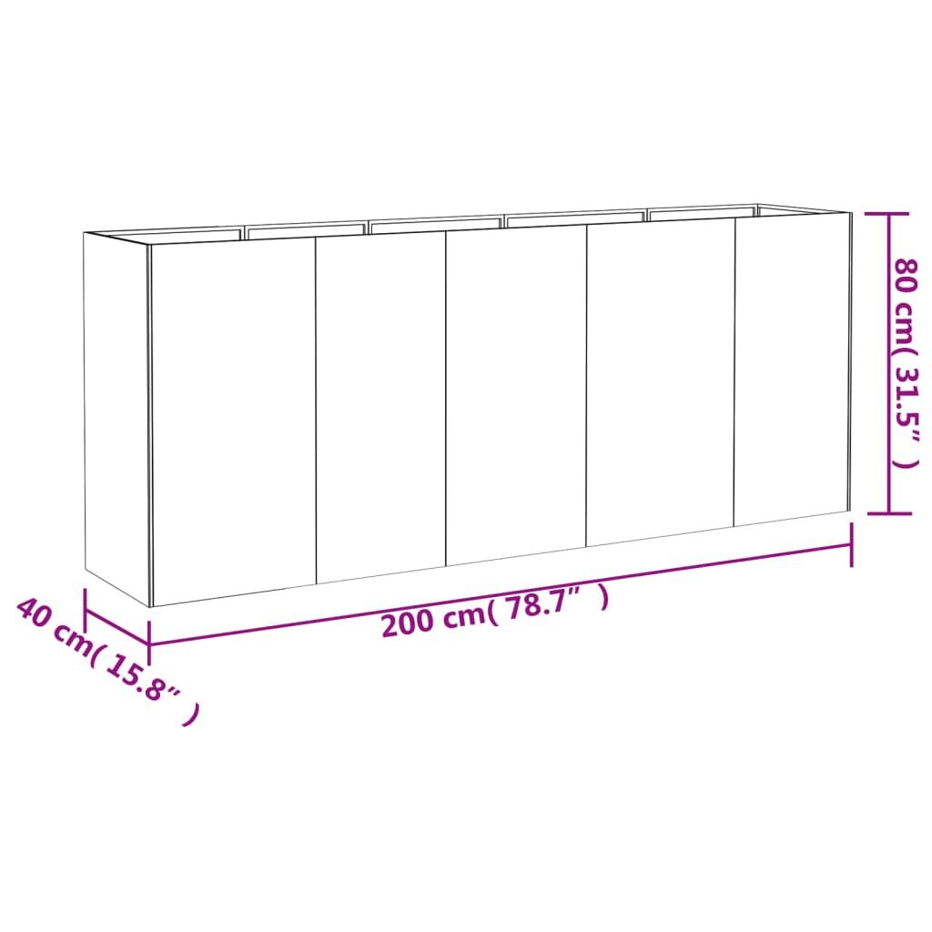vidaXL Cortenstalen Plantenbak 200cm - 35% Korting!