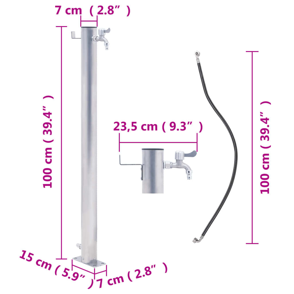 vidaXL Waterzuil RVS 100cm - 40% Korting! (Geretourneerd)