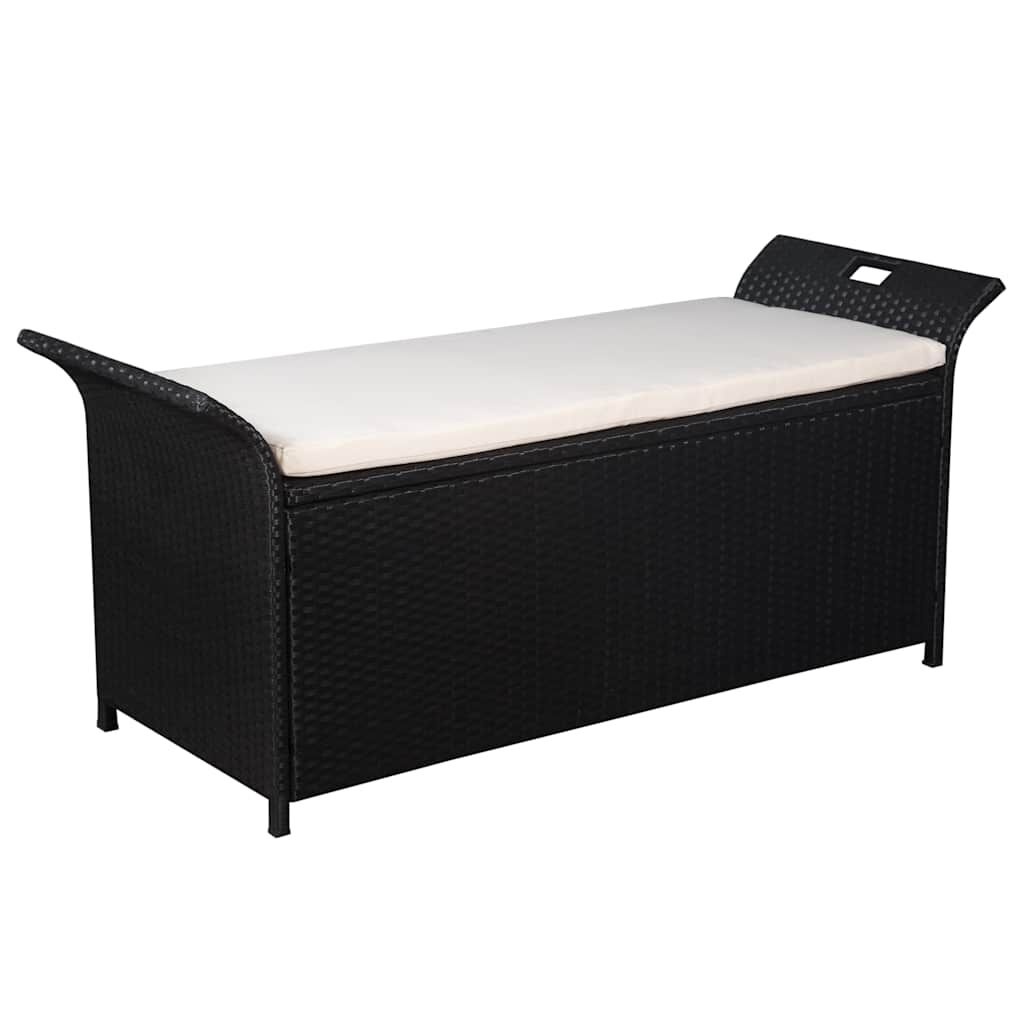 vidaXL Opbergbank Zwart Rattan 138cm - 35% Korting!