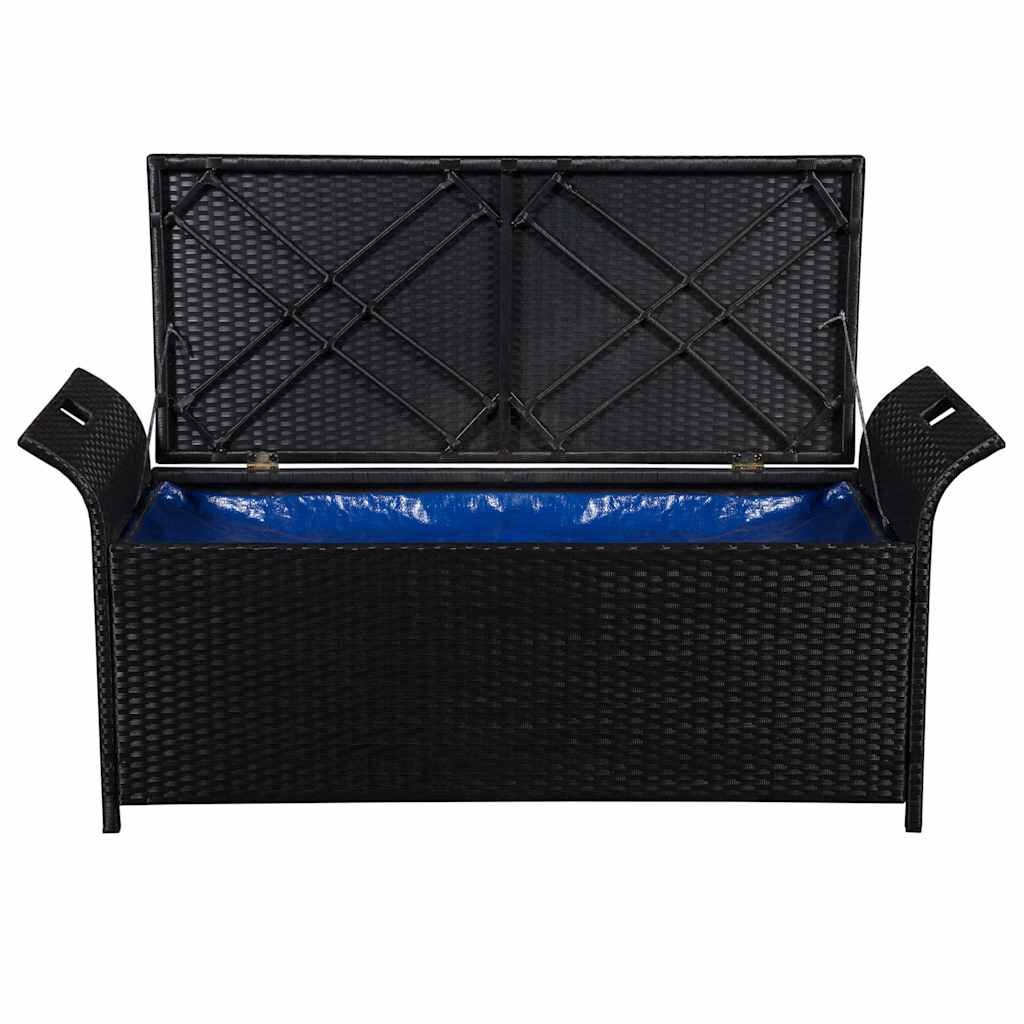 vidaXL Opbergbank Zwart Rattan 138cm - 35% Korting!