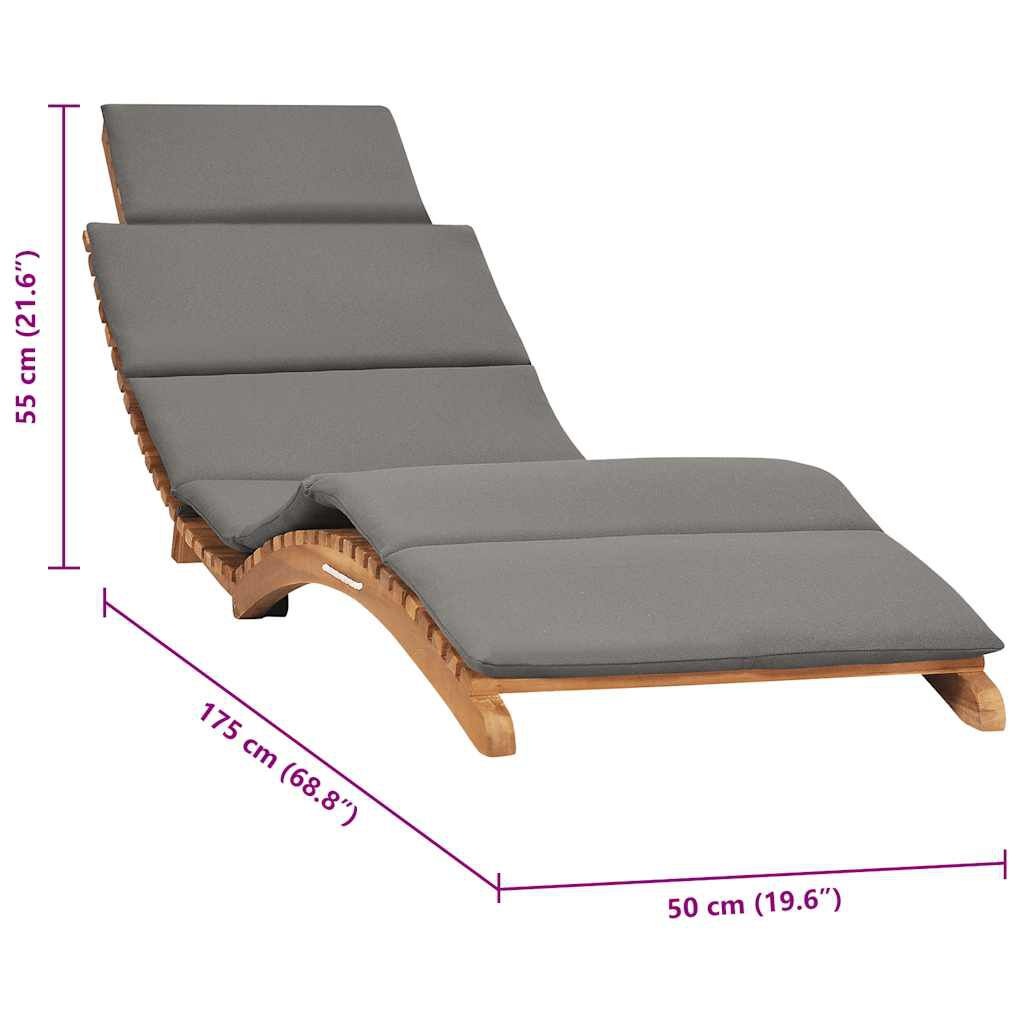 VidaXL Teakhouten Ligbed + Kussen - 46% Korting!