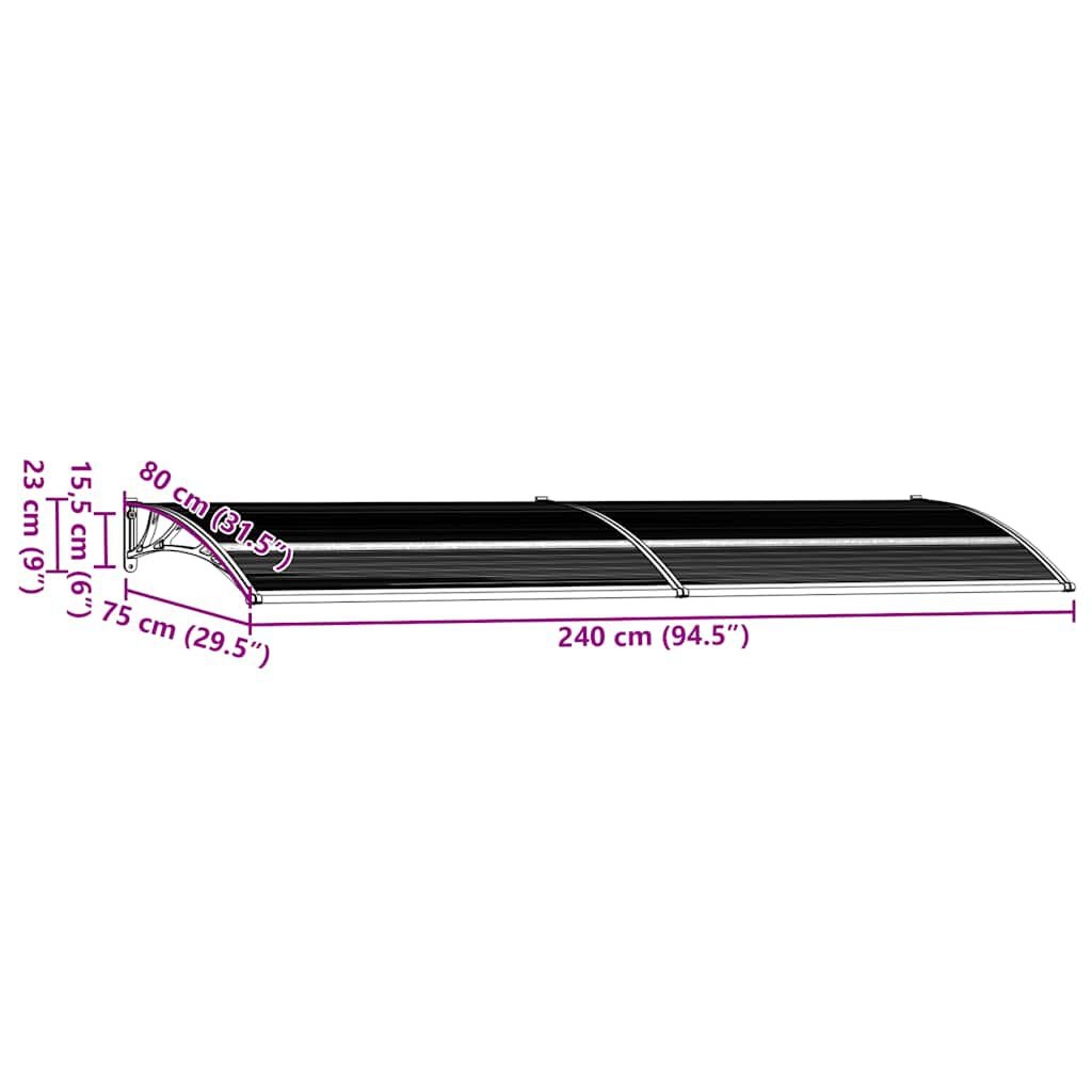 vidaXL Deurluifel 240x75cm Zwart - 46% Korting!