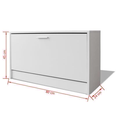 vidaXL Schoenenkast Wit 80cm - 60% Korting! (Incompleet)