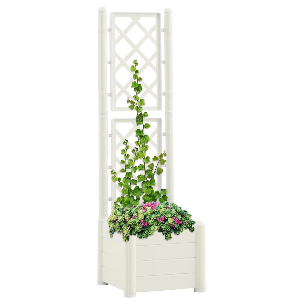 vidaXL Plantenbak met Latwerk Wit - 40% Korting!