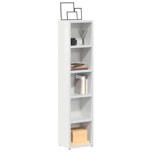 vidaXL Cd-kasten 2 st 21x16x93,5 spaanplaat hoogglans wit