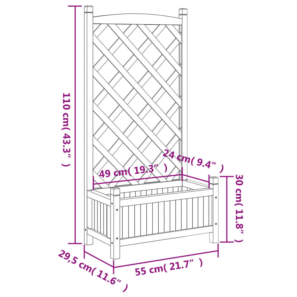 VidaXL Plantenbak met Latwerk Vurenhout Bruin - 35% Korting!