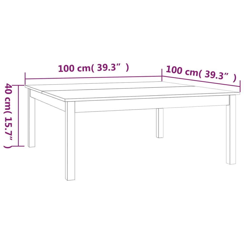 Salontafel Grenenhout Honingbruin 100x100cm - 40% Korting!
