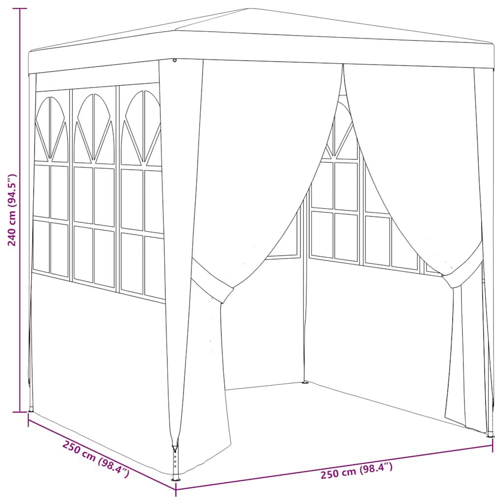 vidaXL Partytent 2,5x2,5m Wit - 40% Korting! (Retour)